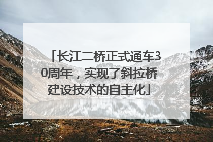 长江二桥正式通车30周年，实现了斜拉桥建设技术的自主化