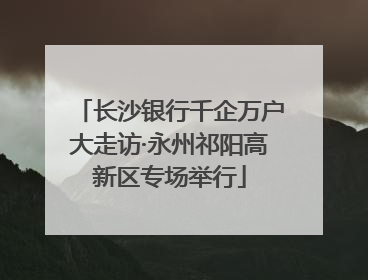 长沙银行千企万户大走访·永州祁阳高新区专场举行