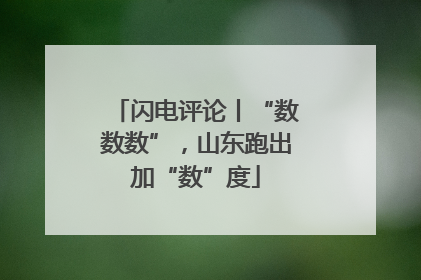 闪电评论丨“数数数”，山东跑出加“数”度