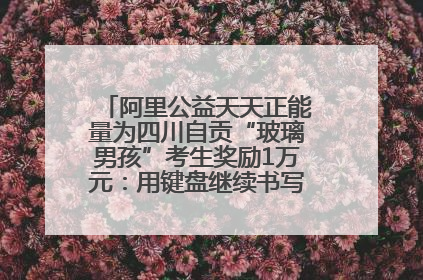 阿里公益天天正能量为四川自贡“玻璃男孩”考生奖励1万元：用键盘继续书写不设限的人生