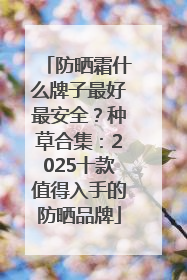 防晒霜什么牌子最好最安全？种草合集：2025十款值得入手的防晒品牌