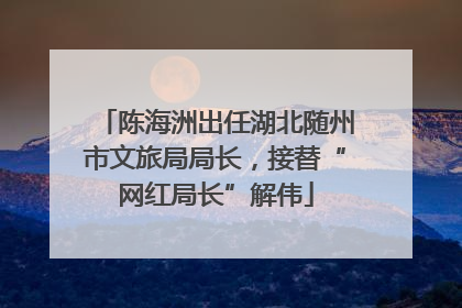陈海洲出任湖北随州市文旅局局长，接替“网红局长”解伟