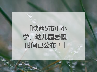 陕西5市中小学、幼儿园暑假时间已公布！