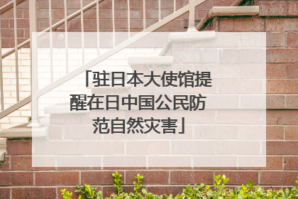 驻日本大使馆提醒在日中国公民防范自然灾害