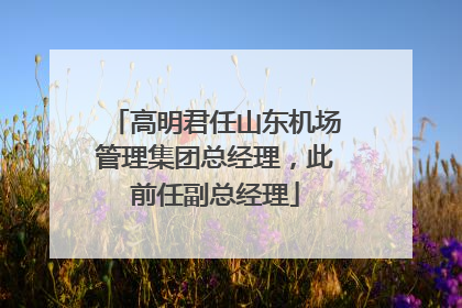 高明君任山东机场管理集团总经理，此前任副总经理
