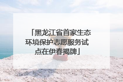 黑龙江省首家生态环境保护志愿服务试点在伊春揭牌