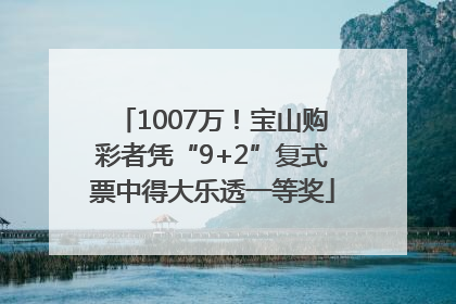 1007万！宝山购彩者凭“9+2”复式票中得大乐透一等奖