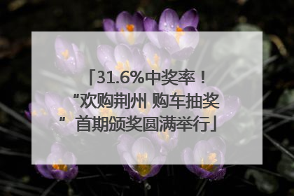31.6%中奖率！“欢购荆州 购车抽奖”首期颁奖圆满举行