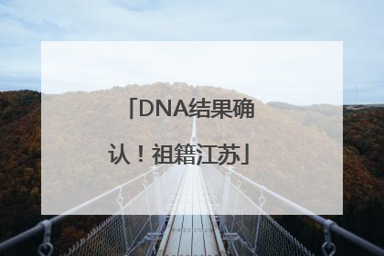 DNA结果确认！祖籍江苏
